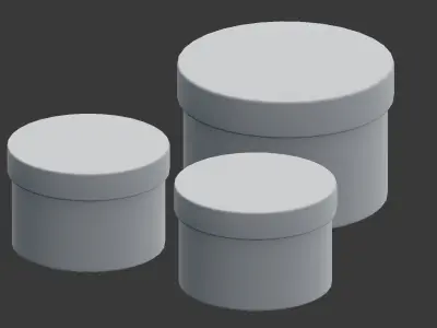 Round Box Set 3D model