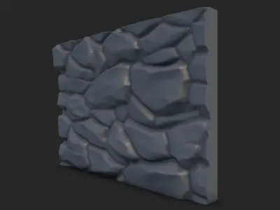 Burnt Stone Wall Environment 3D model