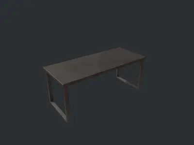 Black Metal Modern Table Low-poly 3D model
