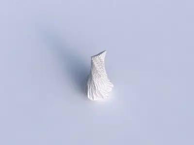 Vase twisted top bent hexagon 2 with wavy grid piramides 3D print model