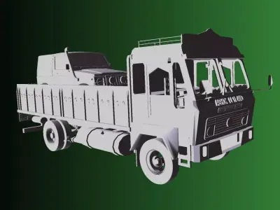 Ashok Leyland comet truck Low-poly 3D model