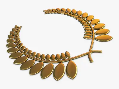 Wreath Emblem Gold v 1 3D model