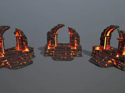 Ruin Stairs Low-poly 3D model