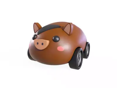 Cartoon Horse Car Cute Low-poly 3D model