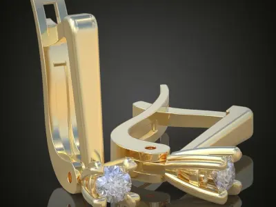 Earring 3D model 3D printable model 0156-7 3D print model