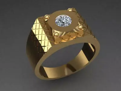 Diamond Men Ring  3D print model