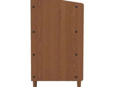 Halden Mid Century Modern Multicolor Walnut Brown 6 Drawer 3D model