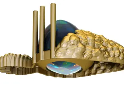 Hollow gold bird 3D print model