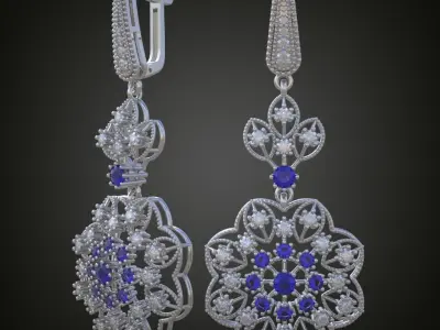 Earring 3D model 3D printable model 0101-10 Free 3D print model