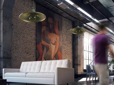 Pendant light Lo brass sku 1139 Free 3D model