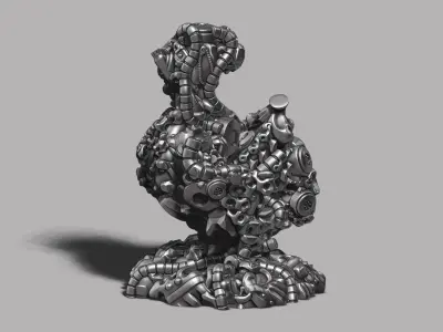 Modern Abstract robotic sculpture 3d print model 166 3D print model