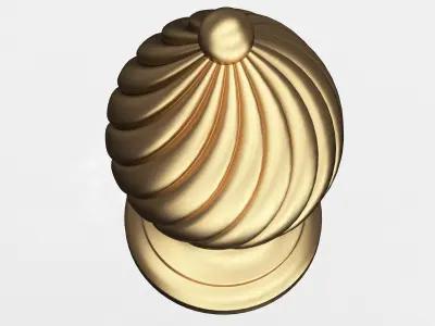 Carved Finial Knob 02 Low-poly 3D model