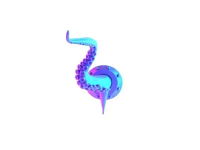Pink Tentacle Wall Decoration toy 3D print model