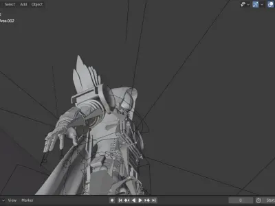 Character game assasin warrior Low-poly 3D model