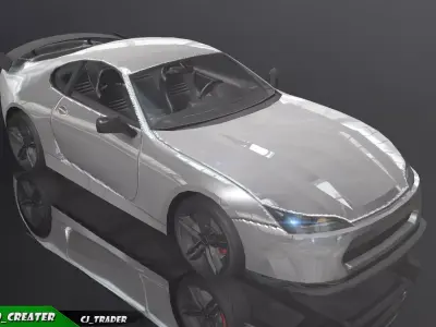 lowpoly Mobile Ready Racing Super Car 3D Model Low-poly 3D model