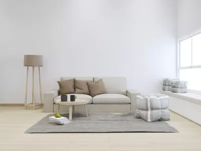Modern minimalist living room 3D model