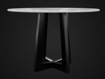 Round Marble Dining Table Low-poly 3D model