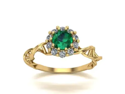 Biomedical ring with DNA-shaped shank - Anel Biomedicina 3D print model