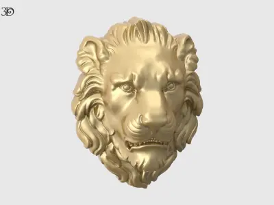 Lion Head Baroque Style 3D print model