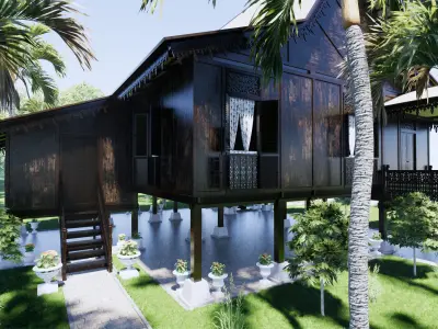 Pulau Pinang Traditional House of Malaysia 3D model