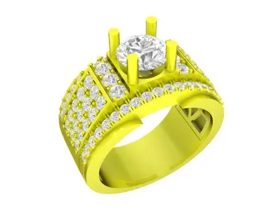 7089 Luxury Korean style diamond men ring  3D print model