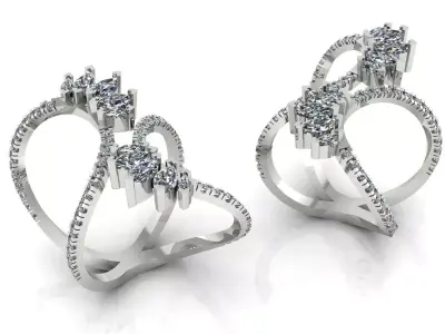 Gold ring  Jewelry 3D print model 2