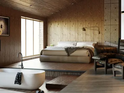 Industrial Looking Interior scene In Native Blend File Low-poly 3D model
