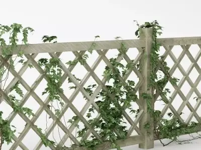 Fence 01 with ivy 3D model