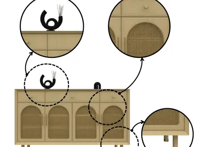 Parametric Sideboard Revit  3D model