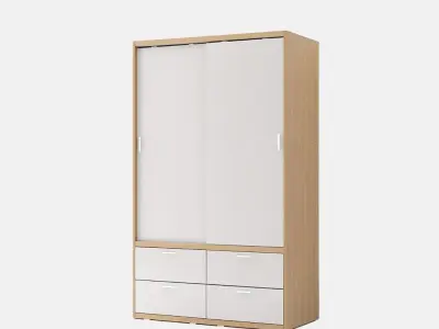 Spacer sliding wardrobe 1200 hanger shelf drawer 3D model