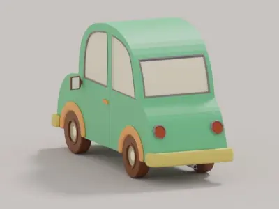 Cartoon Low Poly Car 3D model