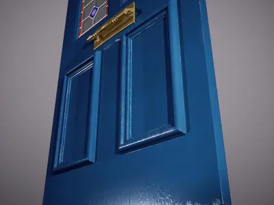 Stylized wooden door Free low-poly 3D model