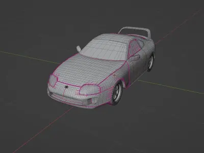 Toyota Supra mk4 game ready  Low-poly 3D model