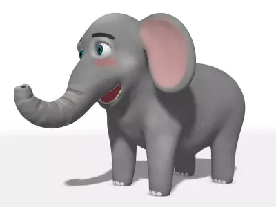 Elephant Rigged Low-poly 3D model