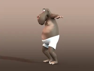 Cartoon Monkey Character Low-poly 3D model