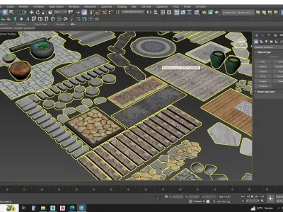 Pedestrian pavors 3d model collection  3D model
