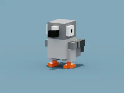 Voxel Pigeon Low-poly 3D model