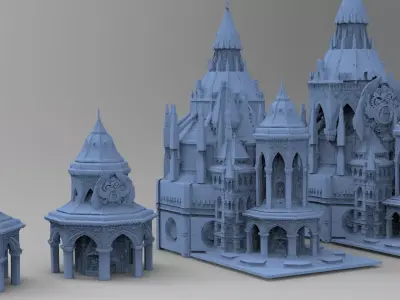 Steampunk Medieval Tower Grand Towers collection 2  3D model