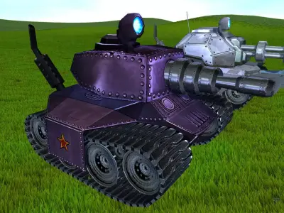Toon Tanks pack Low-poly 3D model