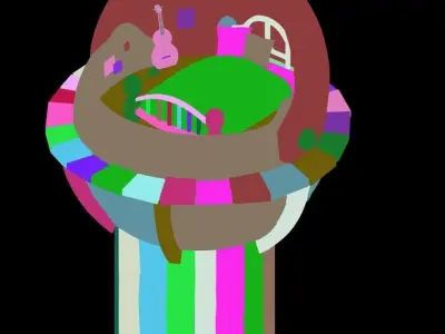 gAME Wood Stitch House - Tower 02 3D model