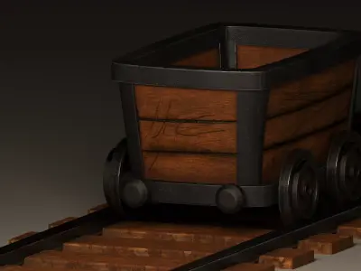 mining wagons 3d models Low-poly 3D model