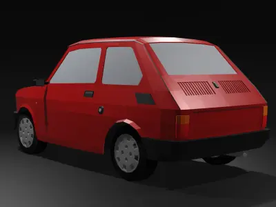 Polish Fiat 126P Low-poly Low-poly 3D model