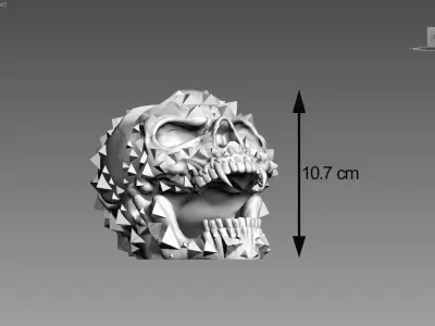 Ps5 controller stand scream wild Skull ps5controller holde 3D print model