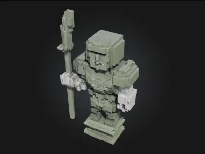 Stone Guardian Statue  Timeless Sentinel of Myth and Monument 3D model