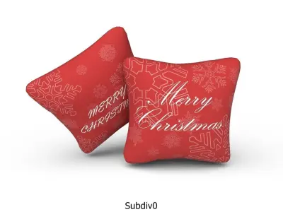 Christmas Pillows 01 Low-poly 3D model