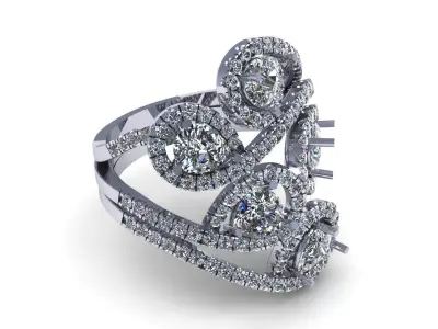 Fashion Pav Wedding Ring 274 3D print model