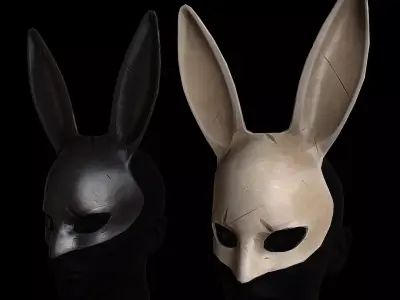 Stylized Bunny Mask Low-poly 3D model