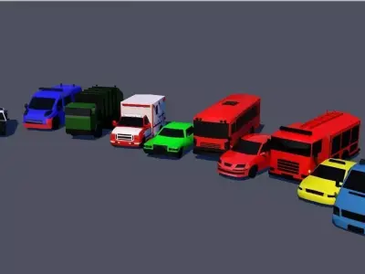 Low poly vehicles car Low-poly 3D model