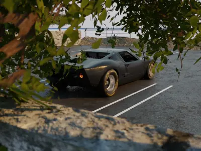 Automotive Render Scene 3D Blender File Textured 3D model