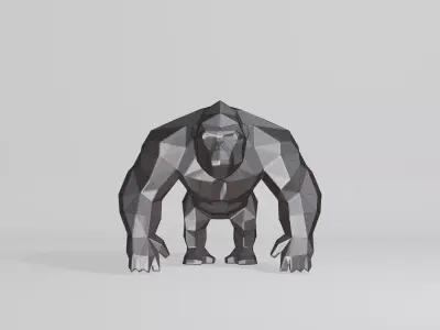 Polygonal Gorilla Low-poly 3D model